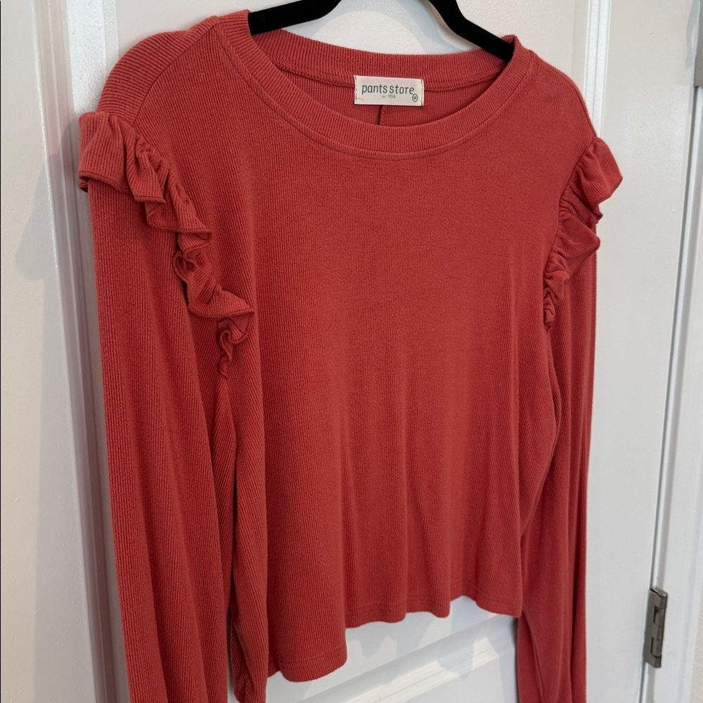 Pant Store Cropped Ruffle Long Sleeve Top - Picture 4 of 9